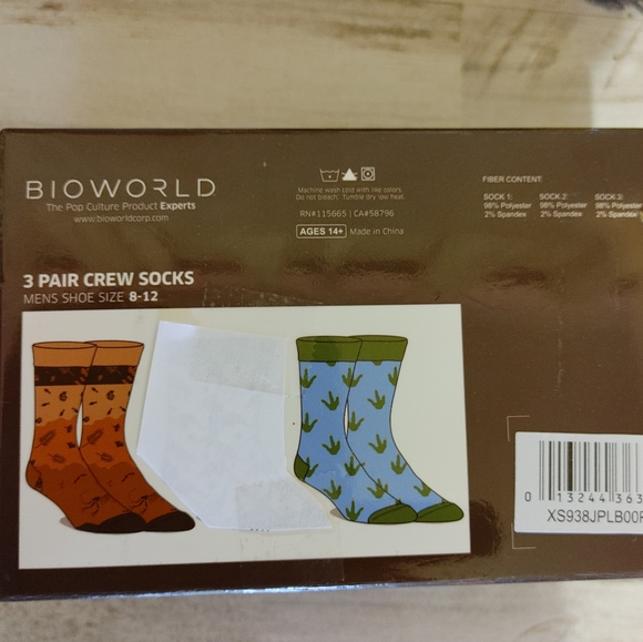 NIB Fossil crew socks 2 pairs men's shoe sz 8-12 - Picture 6 of 6